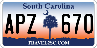 SC license plate APZ670