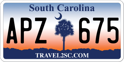 SC license plate APZ675