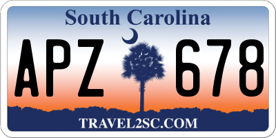 SC license plate APZ678