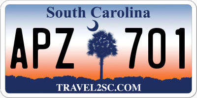 SC license plate APZ701