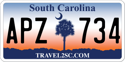 SC license plate APZ734
