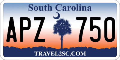 SC license plate APZ750