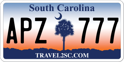 SC license plate APZ777
