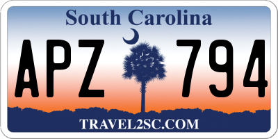 SC license plate APZ794