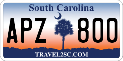 SC license plate APZ800