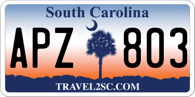 SC license plate APZ803