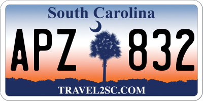 SC license plate APZ832