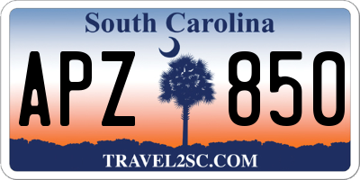 SC license plate APZ850