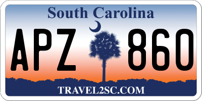 SC license plate APZ860