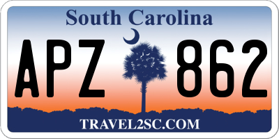 SC license plate APZ862