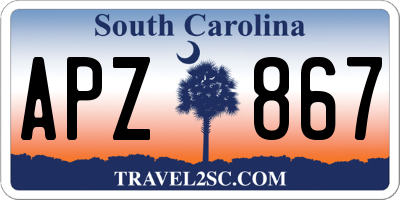 SC license plate APZ867