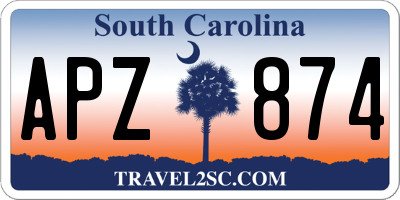 SC license plate APZ874