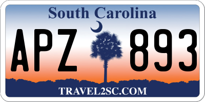 SC license plate APZ893