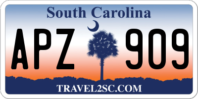 SC license plate APZ909