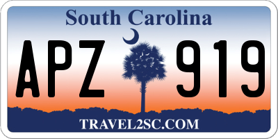SC license plate APZ919