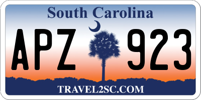 SC license plate APZ923