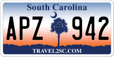 SC license plate APZ942