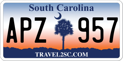 SC license plate APZ957