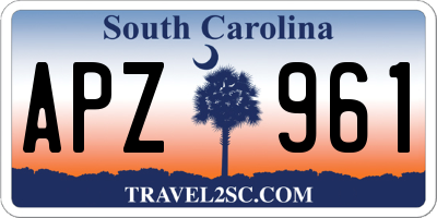 SC license plate APZ961