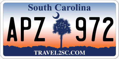 SC license plate APZ972