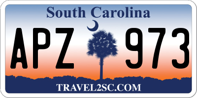 SC license plate APZ973