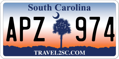 SC license plate APZ974