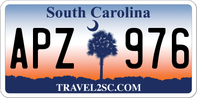 SC license plate APZ976