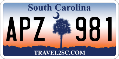 SC license plate APZ981
