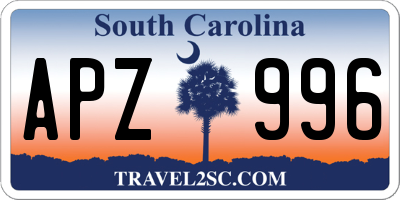 SC license plate APZ996