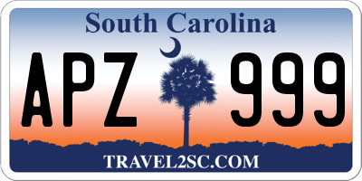 SC license plate APZ999