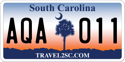 SC license plate AQA011