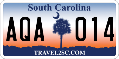 SC license plate AQA014