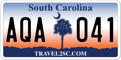 SC license plate AQA041