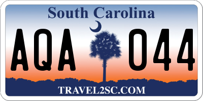 SC license plate AQA044