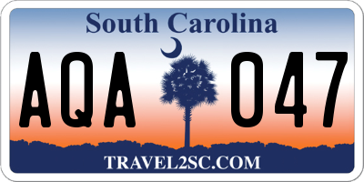 SC license plate AQA047