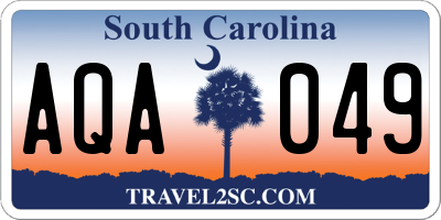 SC license plate AQA049