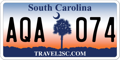 SC license plate AQA074