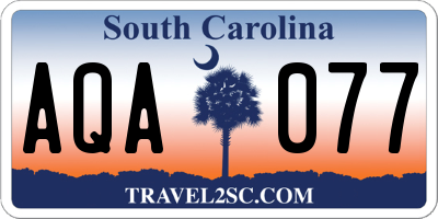 SC license plate AQA077