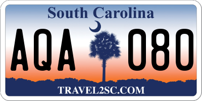 SC license plate AQA080