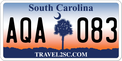 SC license plate AQA083