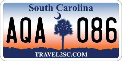 SC license plate AQA086