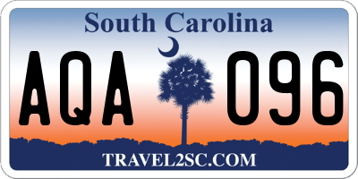 SC license plate AQA096