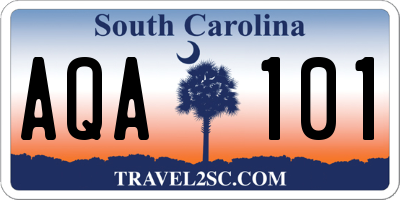 SC license plate AQA101
