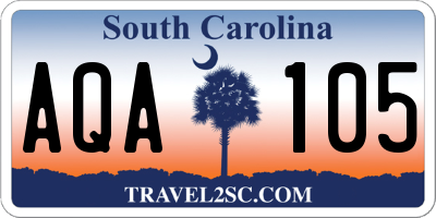 SC license plate AQA105