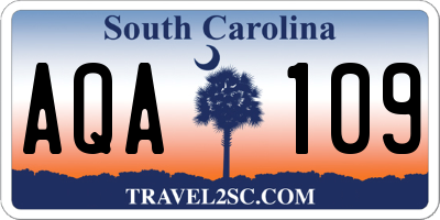 SC license plate AQA109