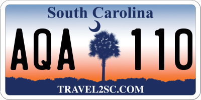 SC license plate AQA110