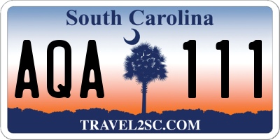 SC license plate AQA111