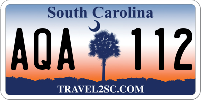 SC license plate AQA112
