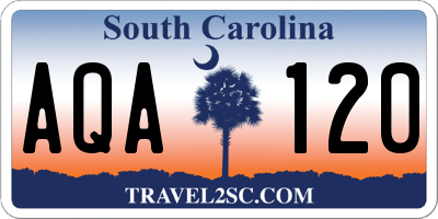 SC license plate AQA120