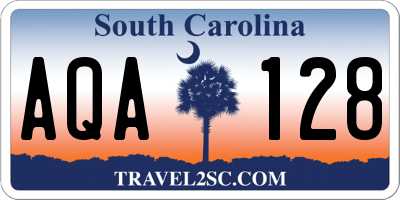 SC license plate AQA128